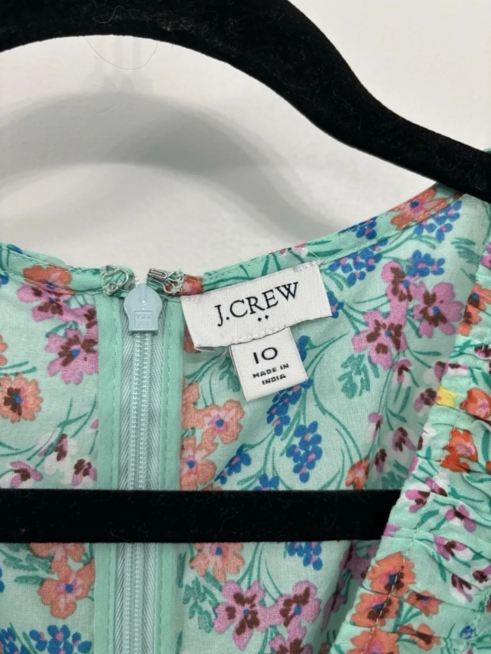 J. Crew V-Neck Smocked Tiered Midi Dress Green Floral Women’s 10 BQ045